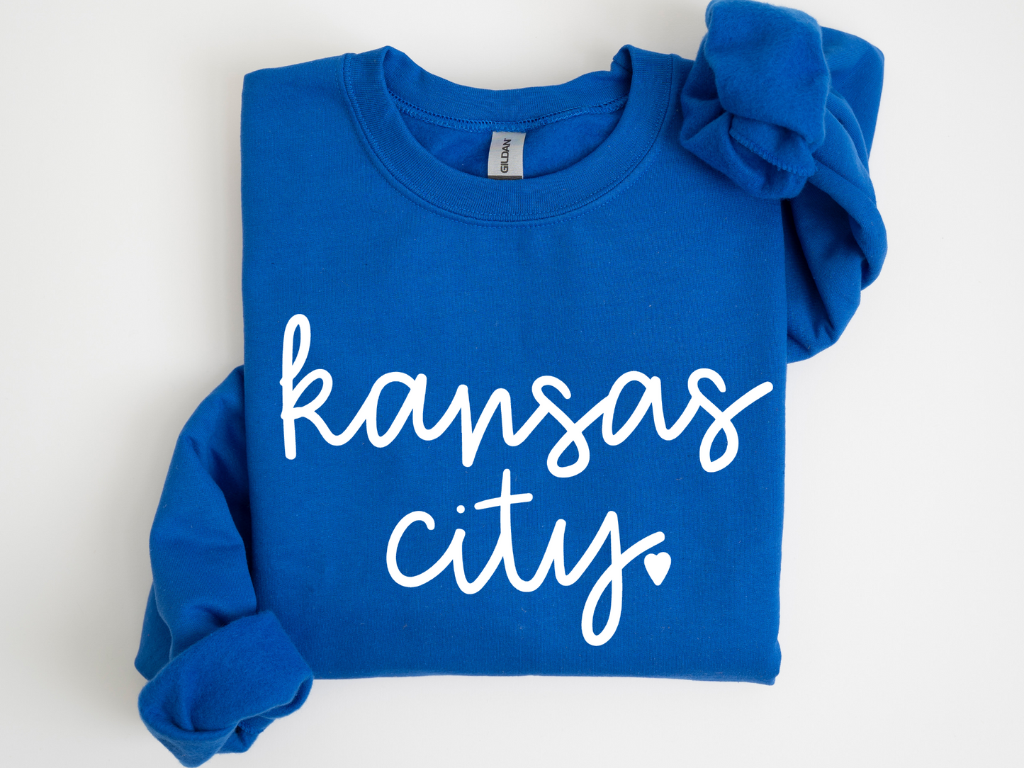 DTF - KANSAS CITY SIGNATURE with HEART - WHITE