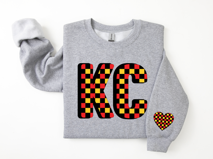 DTF - KC with HEART RETRO CHECKERED