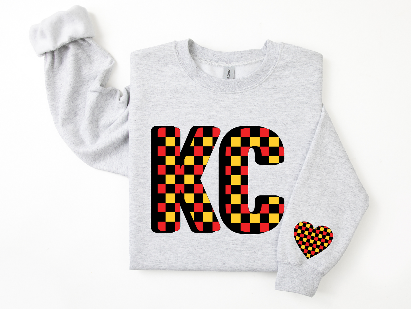 DTF - KC with HEART RETRO CHECKERED