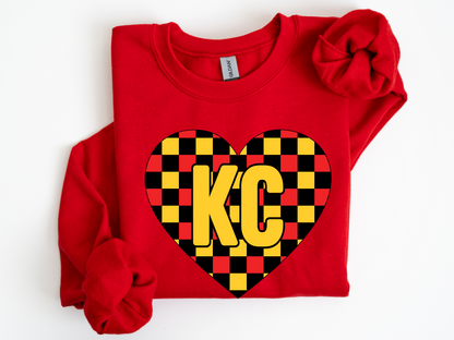 DTF - KC RETRO CHECKERED HEART