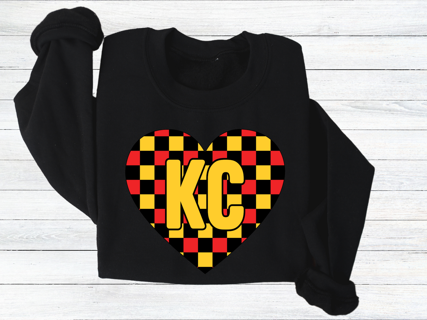 DTF - KC RETRO CHECKERED HEART