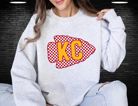 DTF - KC RED RETRO CHECKERED ARROW