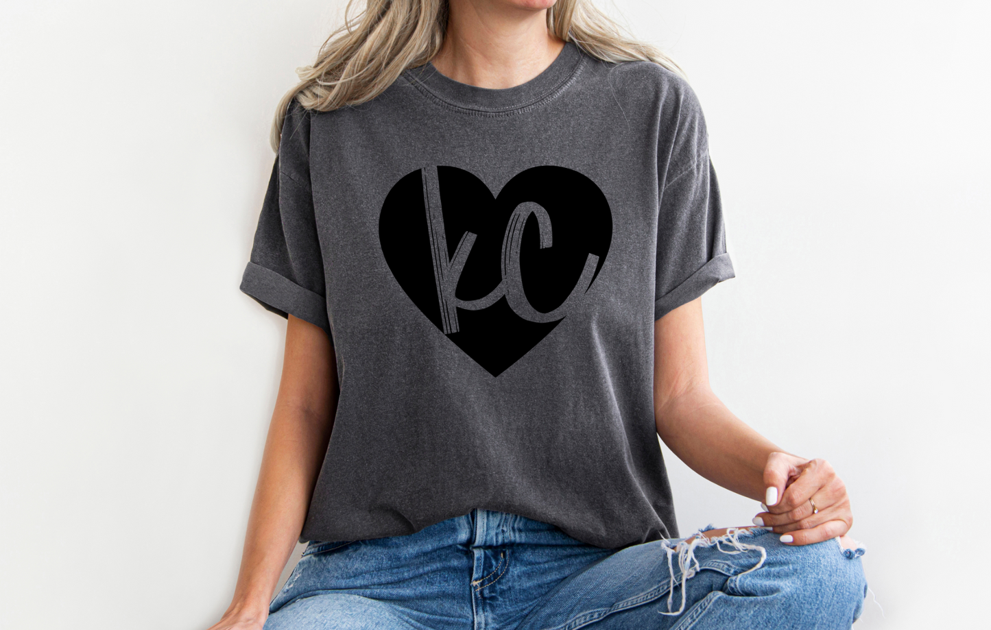 DTF - KC HEART CUTOUT - BLACK