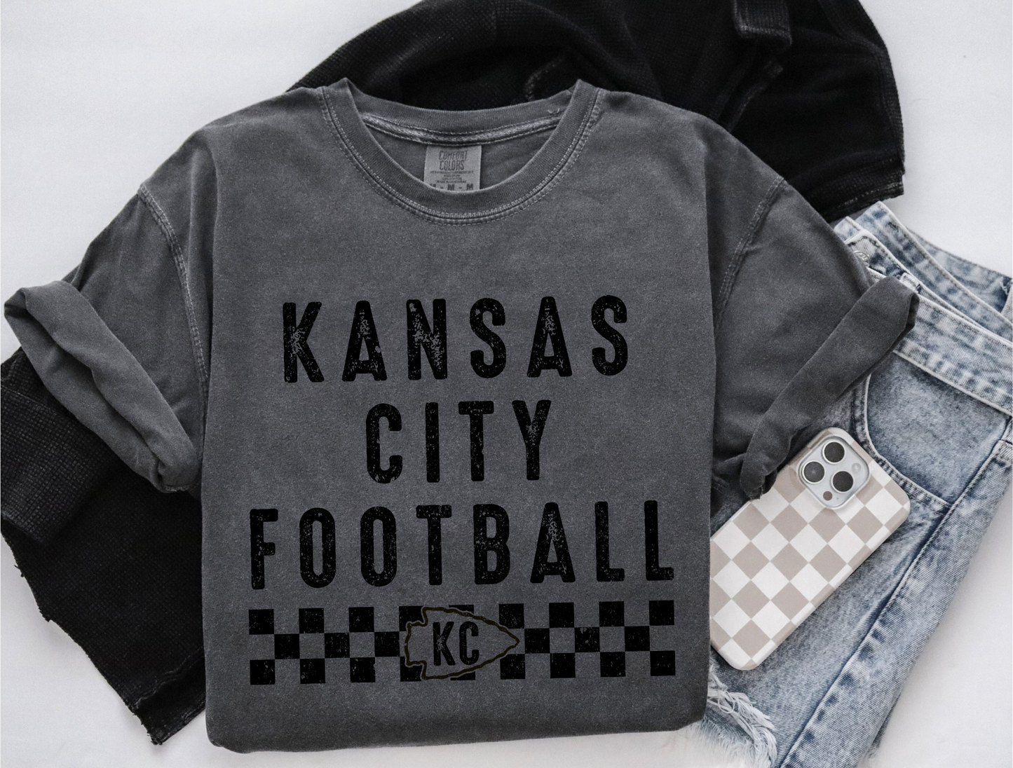 DTF - KANSAS CITY FOOTBALL RETRO CHECKERED - BLACK