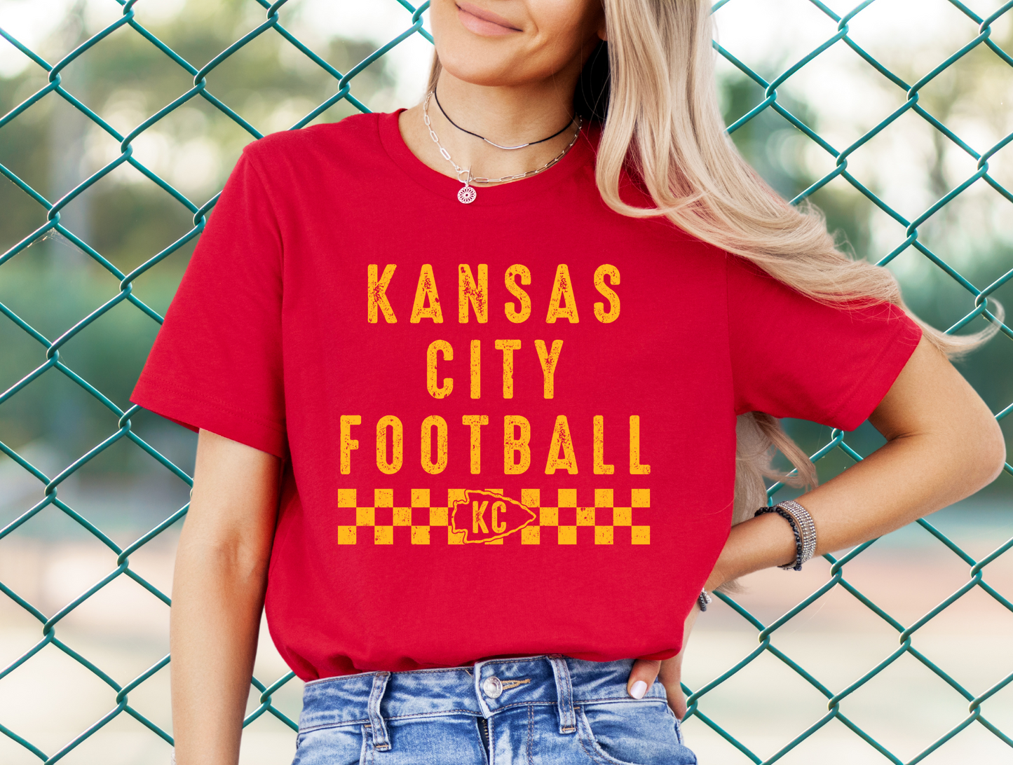 DTF - KANSAS CITY FOOTBALL RETRO CHECKERED - GOLDEN