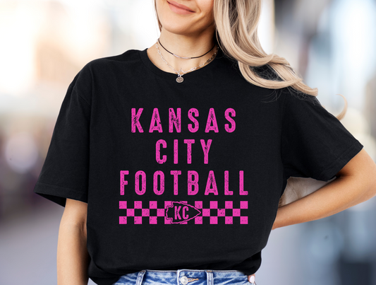 DTF - KANSAS CITY FOOTBALL RETRO CHECKERED - HOT PINK