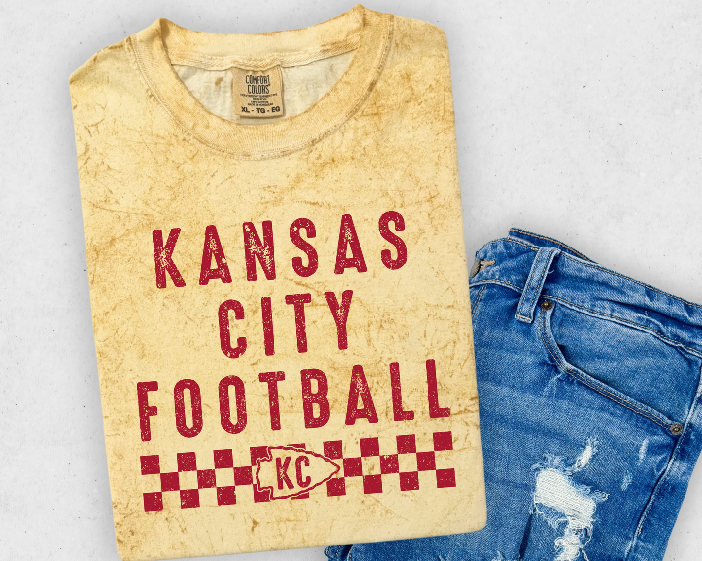 DTF - KANSAS CITY FOOTBALL RETRO CHECKERED - RED