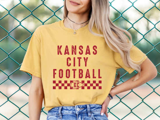 DTF - KANSAS CITY FOOTBALL RETRO CHECKERED - RED