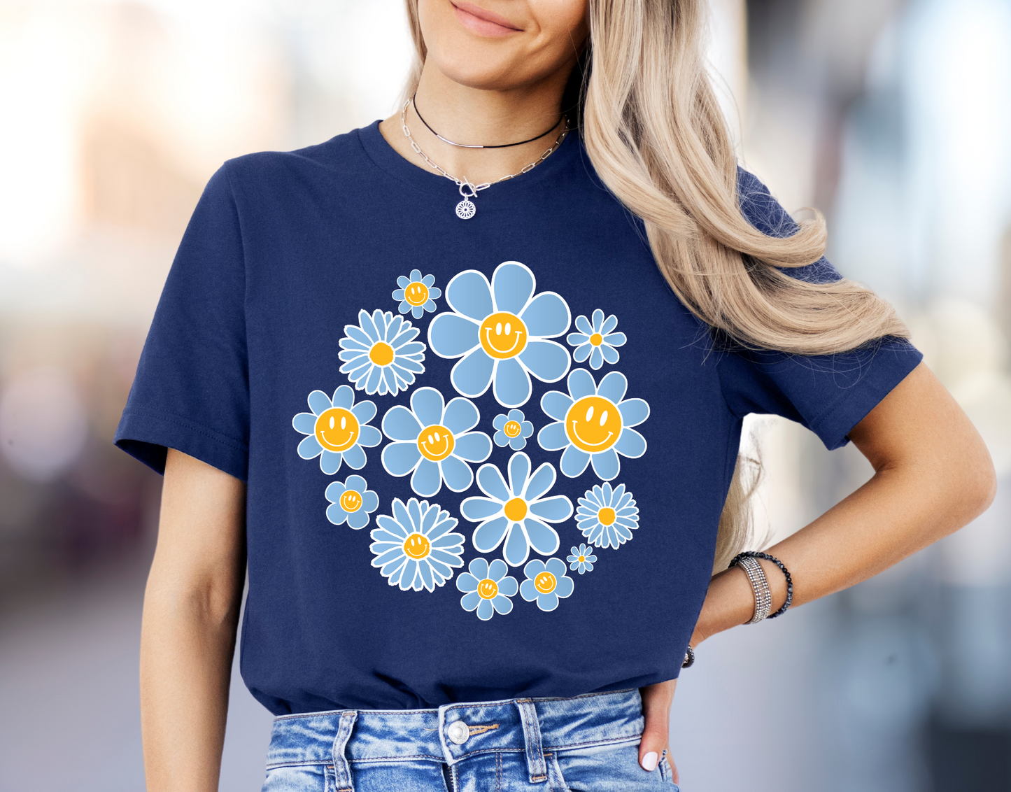 DTF - KC THEMED CRAZY DAISIES LIGHT BLUE