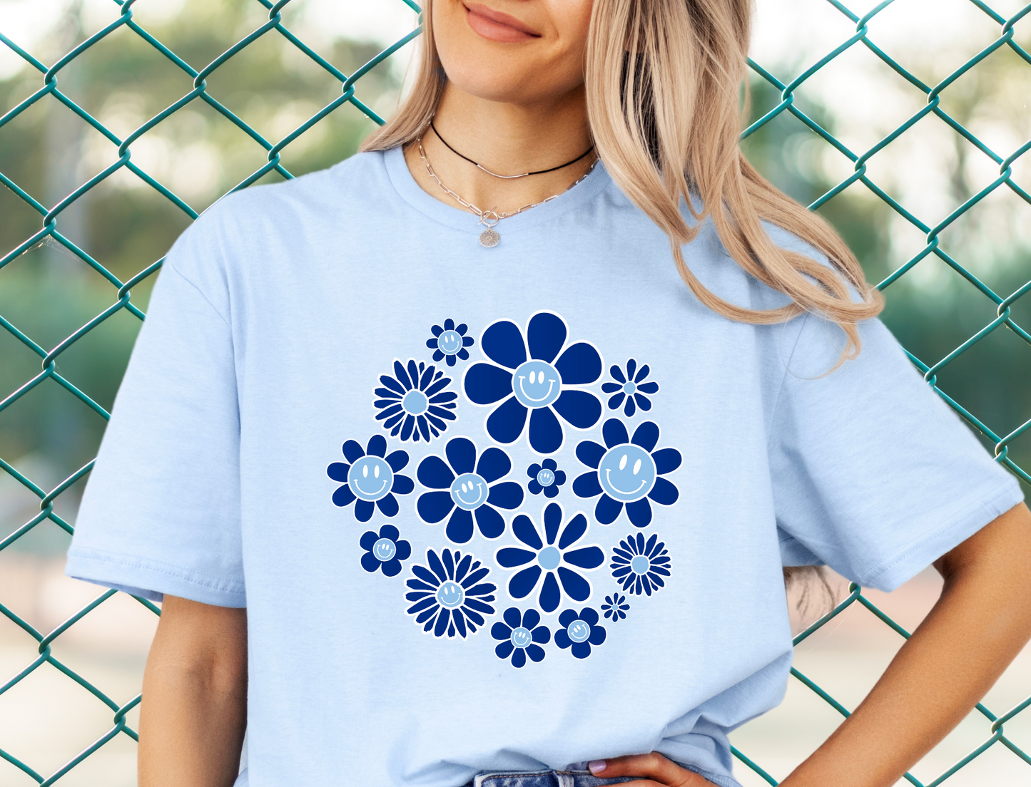 DTF - CRAZY DAISIES RETRO BLUE