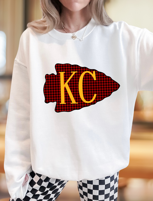 KC RED AND BLACK HOUNDSTOOTH ARROW - DIGITAL DOWNLOAD