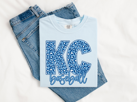 KC Kansas City Baseball Blue Leopard 2 Color Options - DIGITAL DOWNLOAD