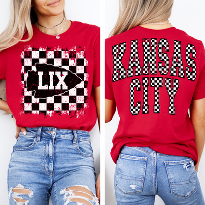 KC Retro Checkered Grunge Arrow Set Front Sleeve and Back Included - DIGITAL DOWNLOAD