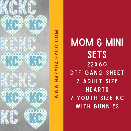 DTF PREMADE GANG SHEET - MOM & MINI EASTER SETS - BLUE VERSION