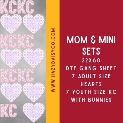 DTF PREMADE GANG SHEET - MOM & MINI EASTER SETS - PEACH PURPLE VERSION