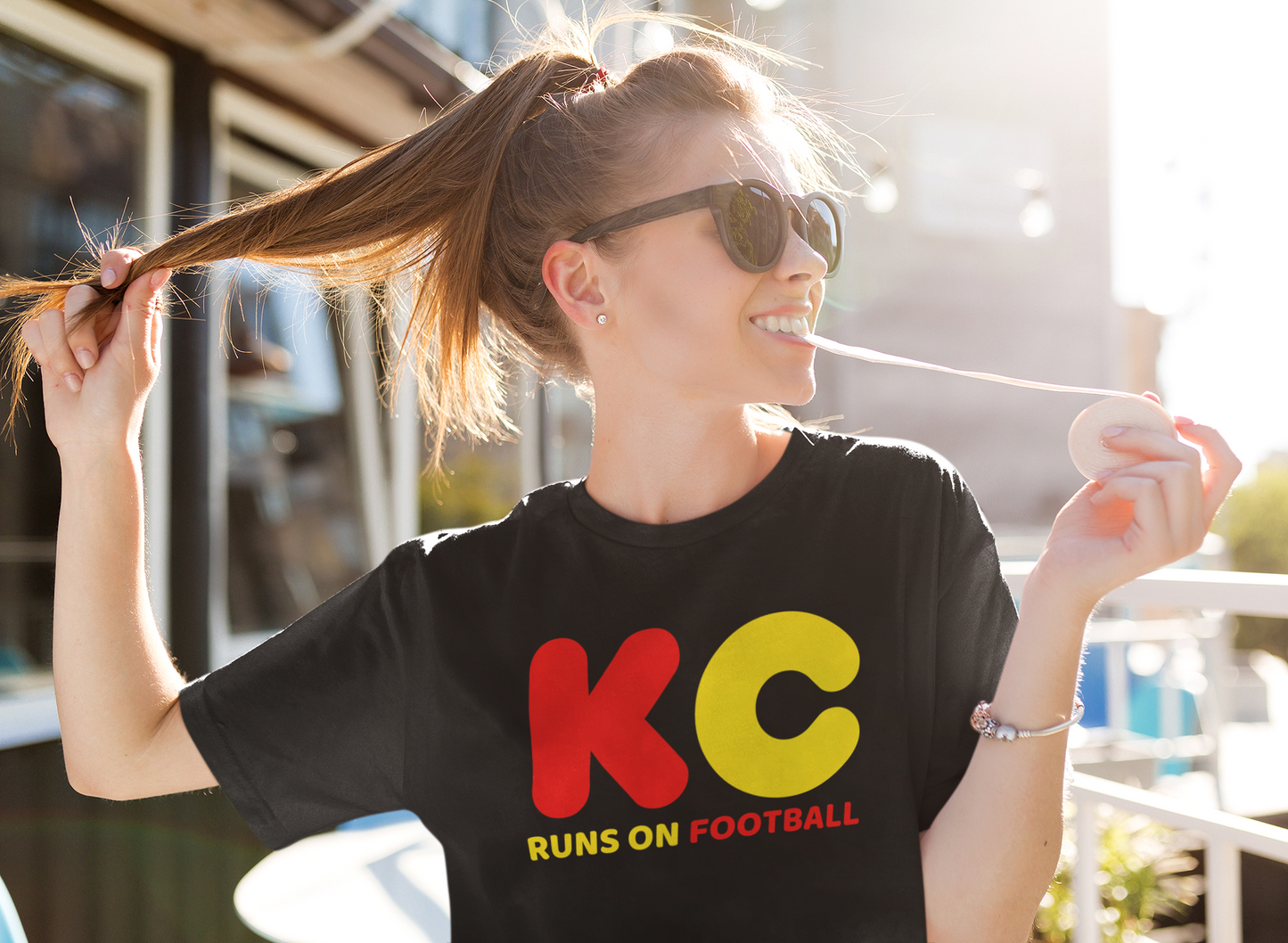 DTF - KC RUNS ON FOOTBALL RED & YELLOW