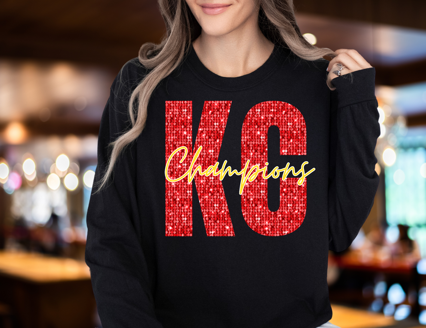 DTF - KC CHAMPIONS FAUX SEQUINS