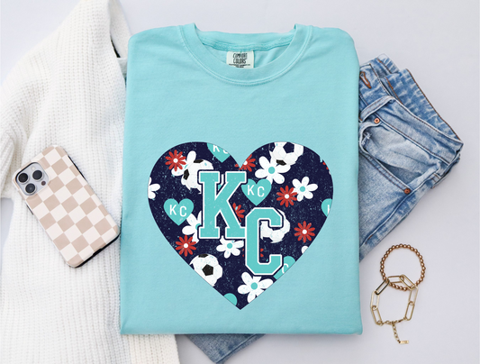 KC Soccer Floral Heart  - DIGITAL DOWNLOAD