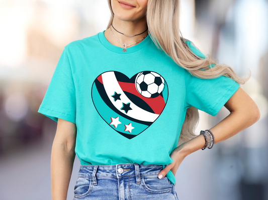 DTF - KC SOCCER HEART BLUE & TEAL