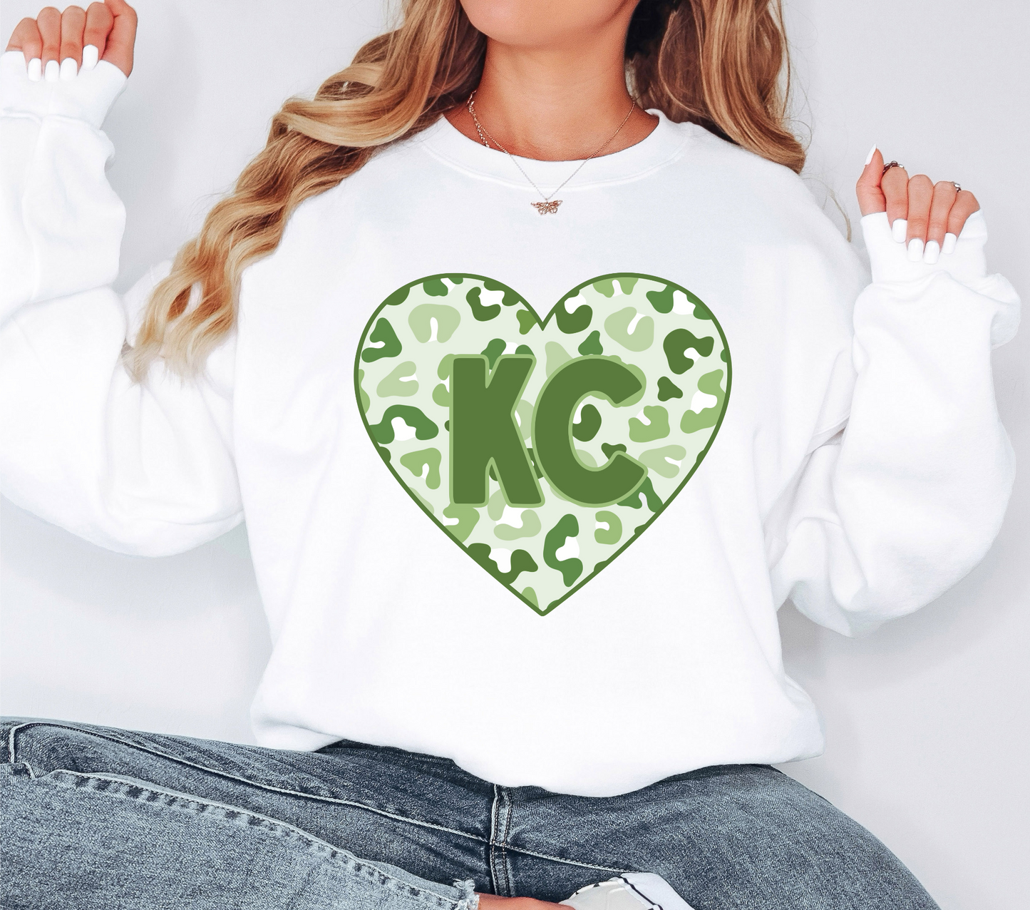 DTF - KC GREENS LEOPARD HEART