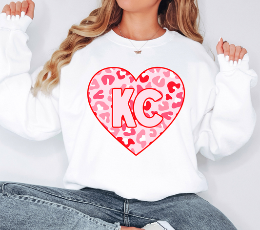 DTF - KC PINKS LEOPARD HEART