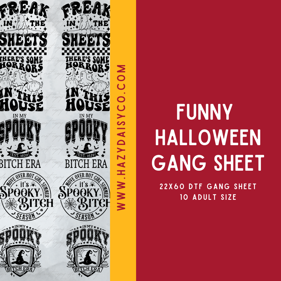 DTF PREMADE GANG SHEET - FUNNY HALLOWEEN