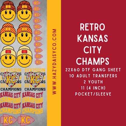 DTF PREMADE GANG SHEET - KANSAS CITY CHAMPS VARIETY