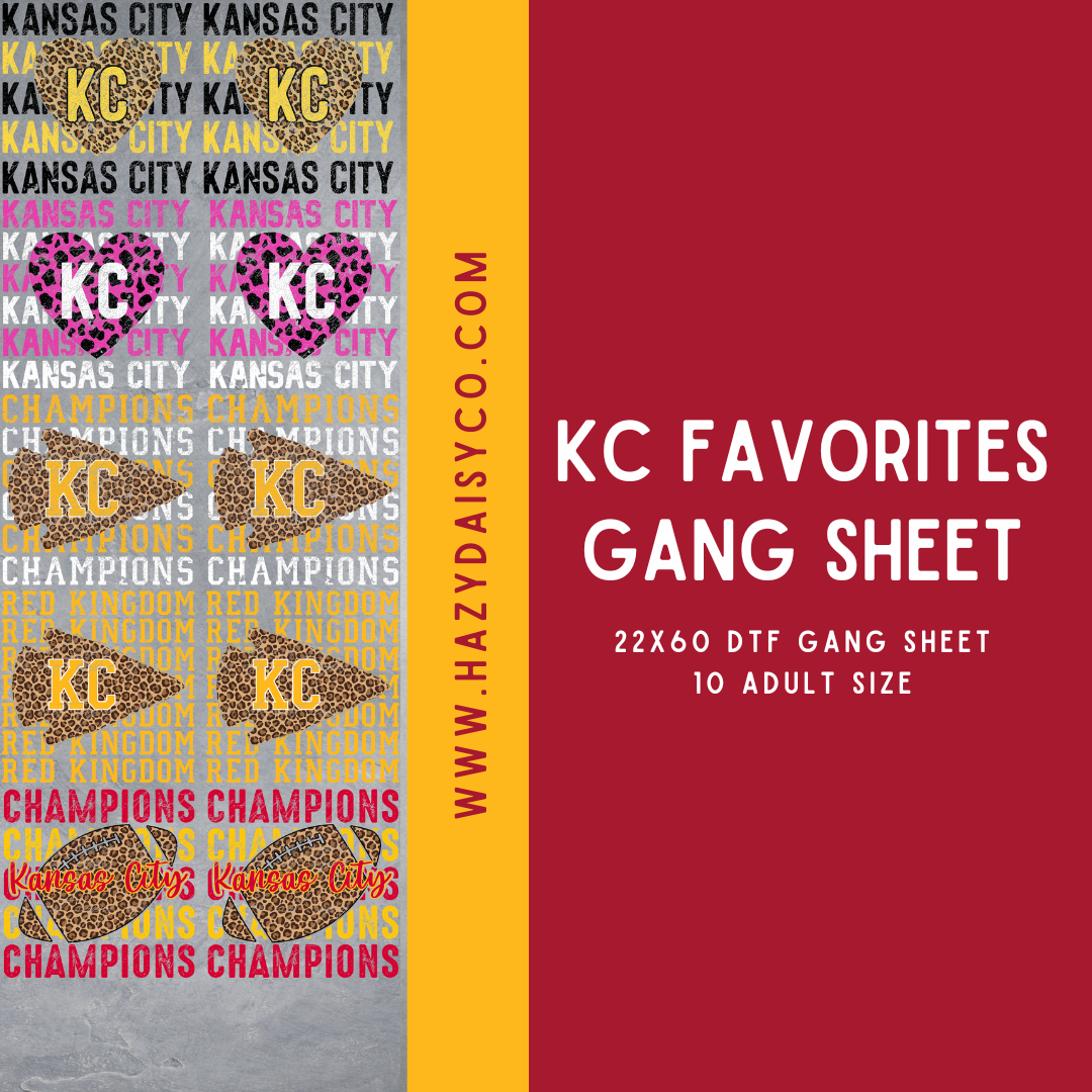 DTF PREMADE GANG SHEET - KANSAS CITY RANDOM FAVORITES