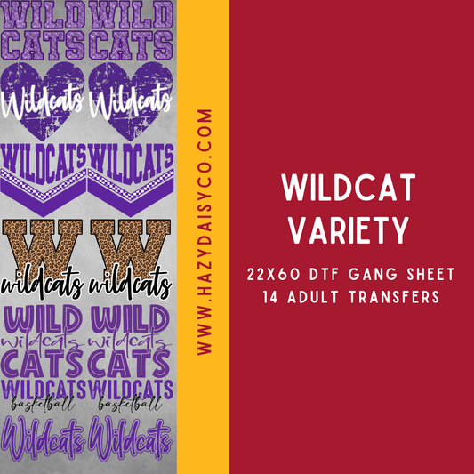 DTF PREMADE GANG SHEET - WILDCATS VARIETY