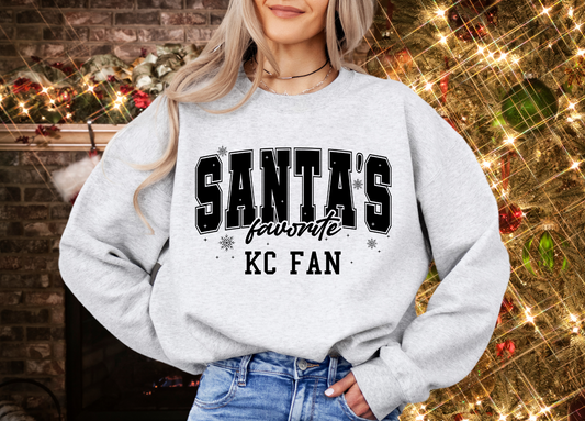 SANTA'S FAVORITE KC FAN 4 COLORS - PNG FILE - INSTANT DOWNLOAD