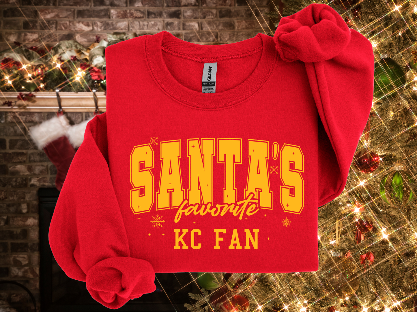 SANTA'S FAVORITE KC FAN 4 COLORS - PNG FILE - INSTANT DOWNLOAD