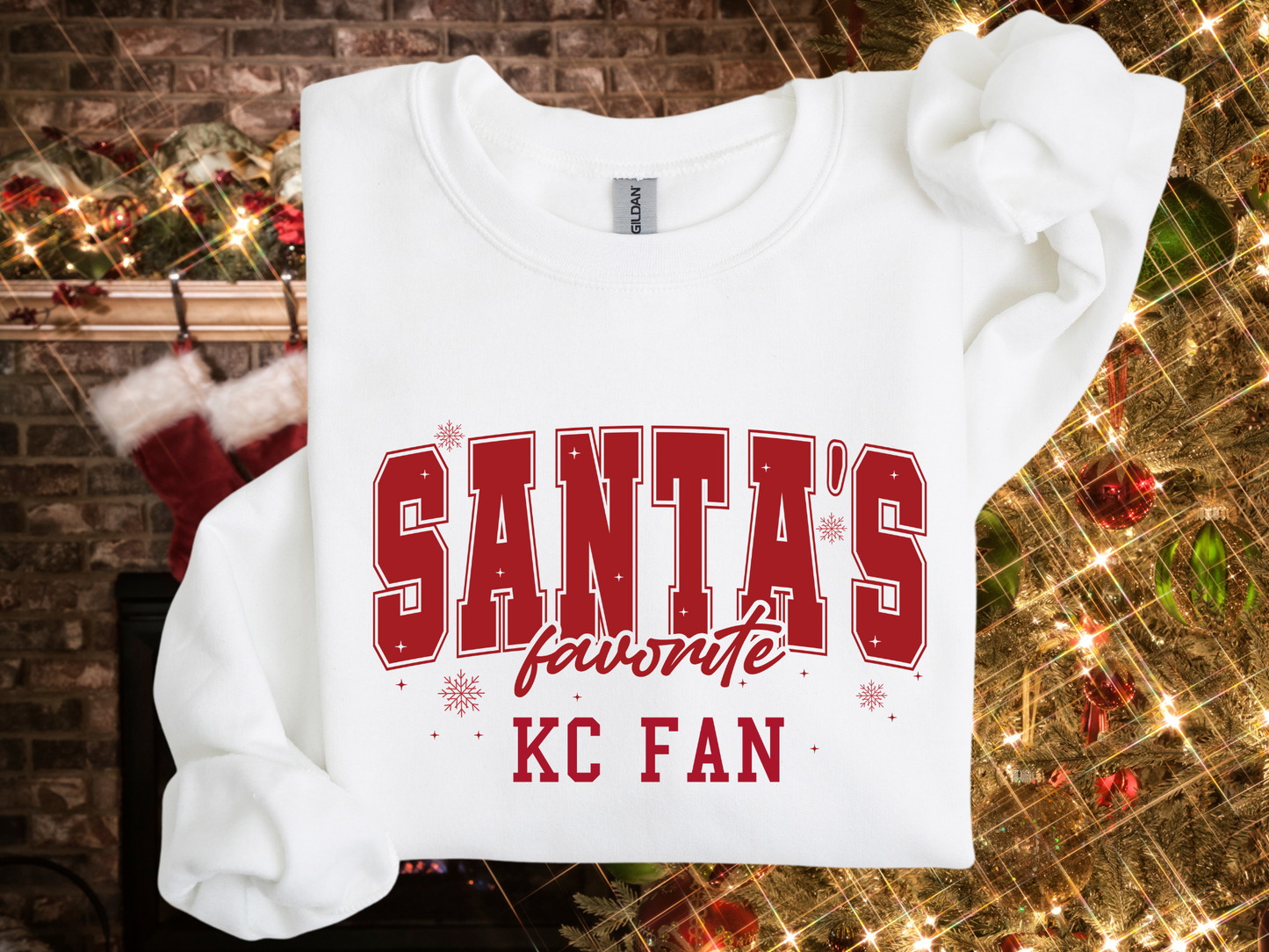 SANTA'S FAVORITE KC FAN 4 COLORS - PNG FILE - INSTANT DOWNLOAD