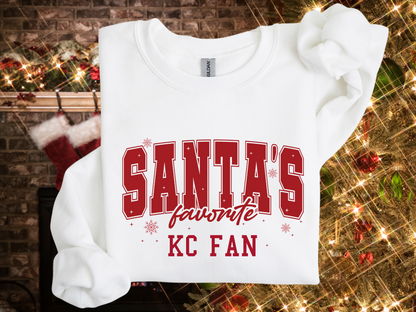 SANTA'S FAVORITE KC FAN 4 COLORS - PNG FILE - INSTANT DOWNLOAD