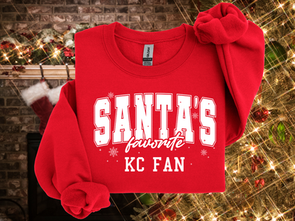 SANTA'S FAVORITE KC FAN 4 COLORS - PNG FILE - INSTANT DOWNLOAD