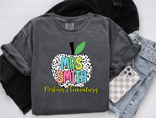 CUSTOM DALMATIAN APPLE FOR TEACHER OR STUDENT DIGITAL DESIGN