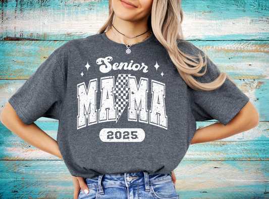 Senior Mama Checkered Retro Lightning Bolt - DIGITAL DOWNLOAD