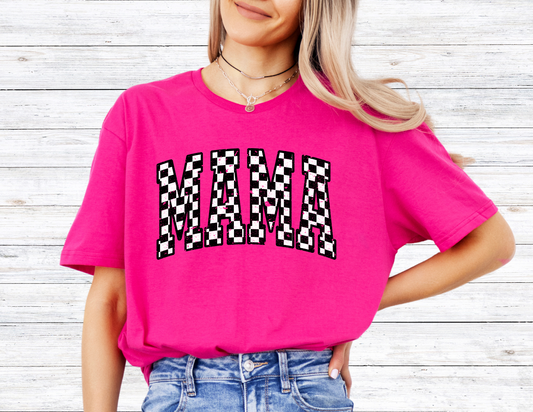 Mama Checkered Retro Distressed Grunge - DIGITAL DOWNLOAD