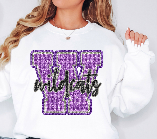 DTF - WILDCATS FAUX SEQUINS