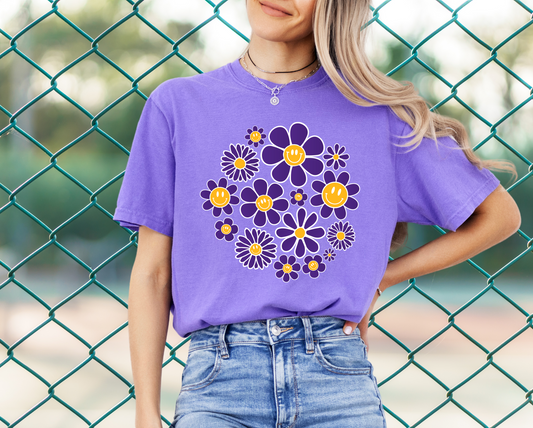 DTF - RETRO CRAZY DAISIES PURPLE