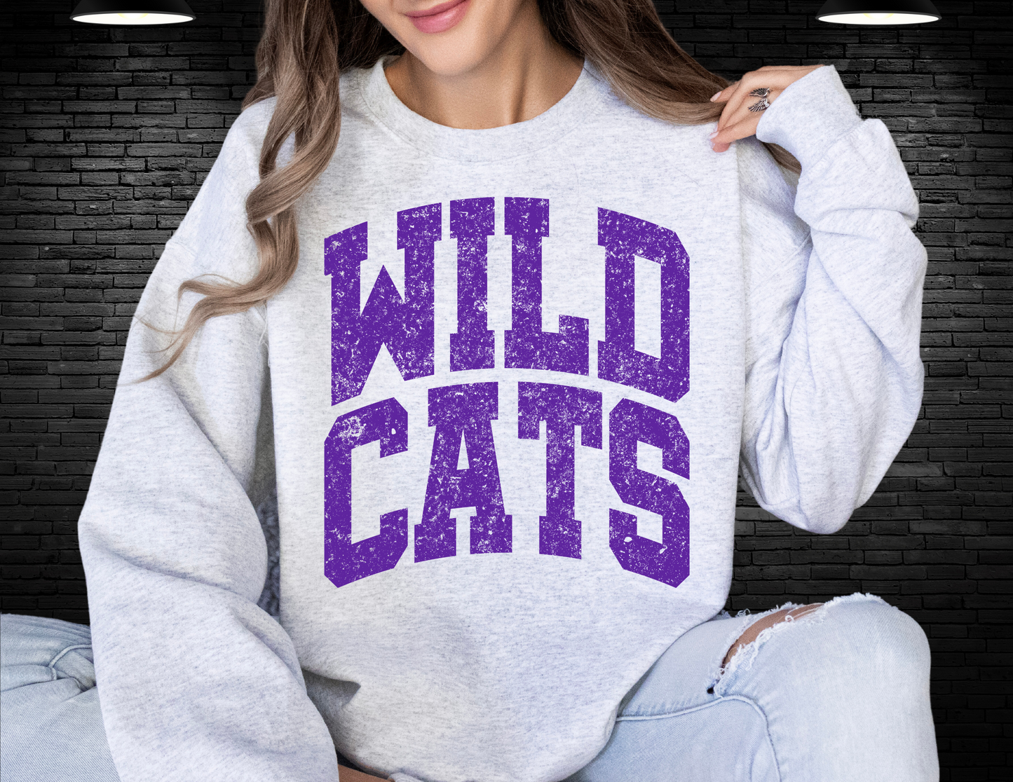 DTF - WILDCATS PURPLE GRUNGE VARSITY