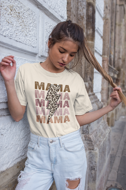 DTF - MAMA BOHO with LEOPARD LIGHTNING BOLT