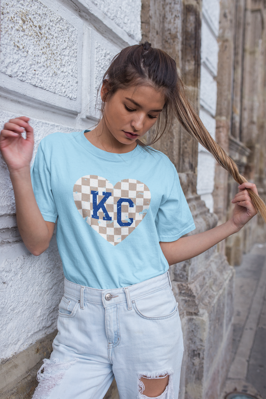 DTF - KC NEUTRAL CHECKERED RETRO HEART