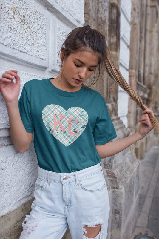 DTF - KC GRUNGE SPRING PLAID HEART