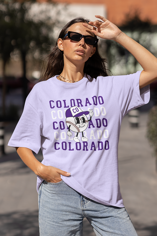 DTF - COLORADO REPEAT with RETRO BASEBALL (DARK PURPLE)