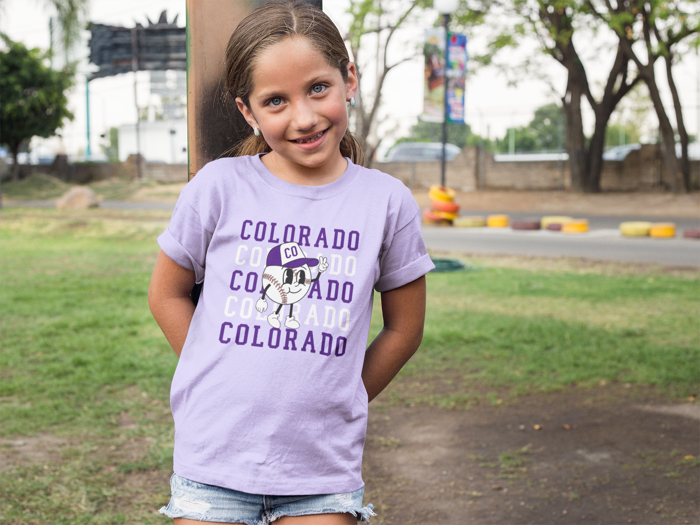 DTF - COLORADO REPEAT with RETRO BASEBALL (DARK PURPLE)